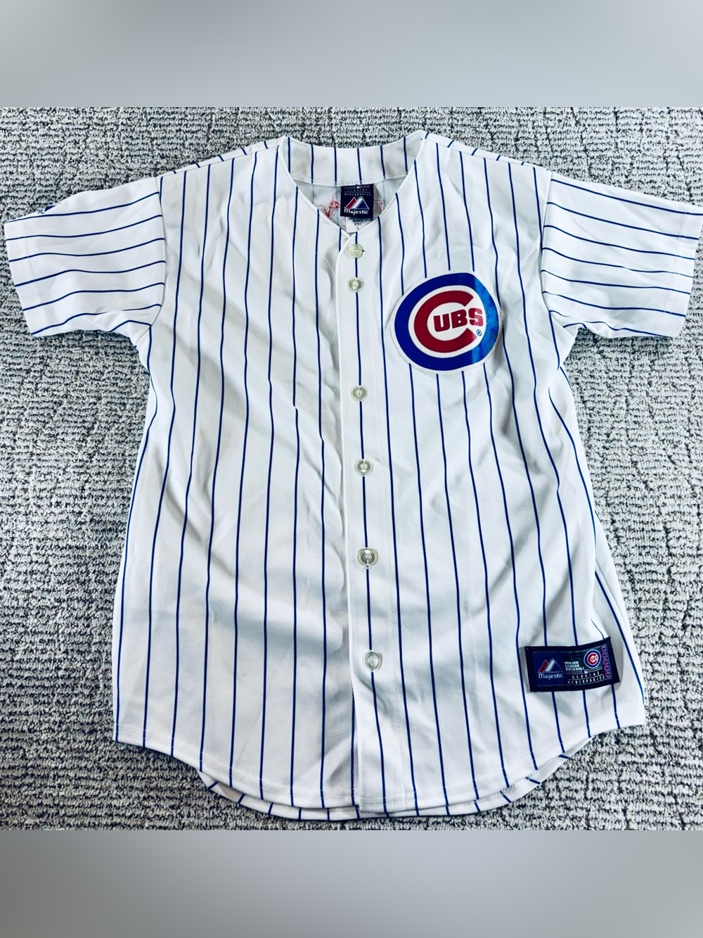 Vintage Chicago Cubs Majestic Kid’s Large Home Pinstriped Jersey